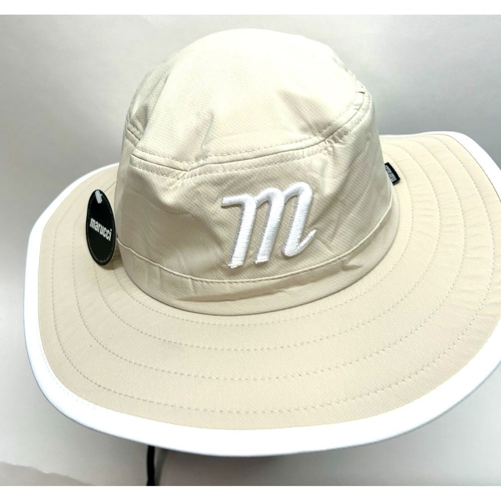 Marucci Men's Stretch Bonnie Hat, Moisture-Wicking Sweatband - Tan/White (Y1)(C3